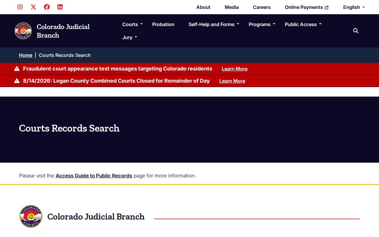 Pueblo County case search Judicial Branch records gateway