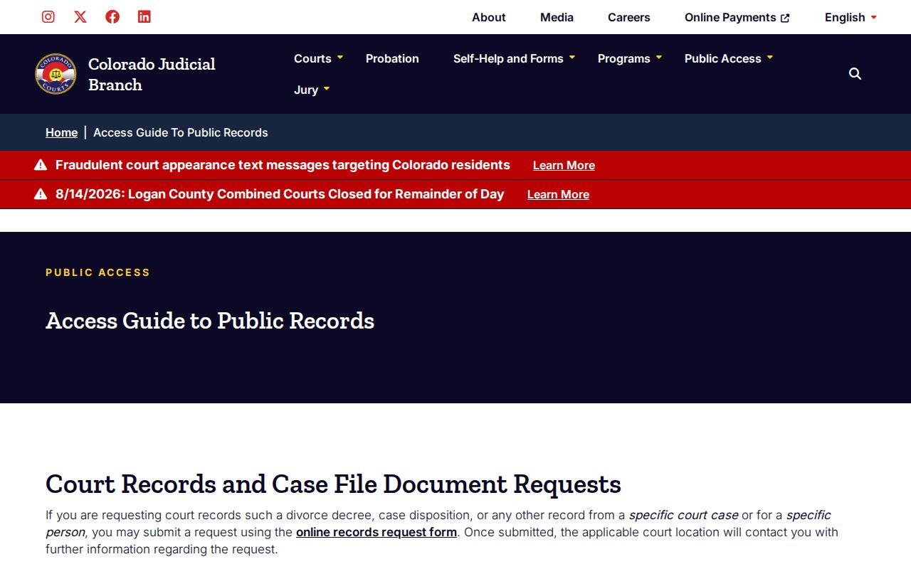 Pueblo County case search public records access guide
