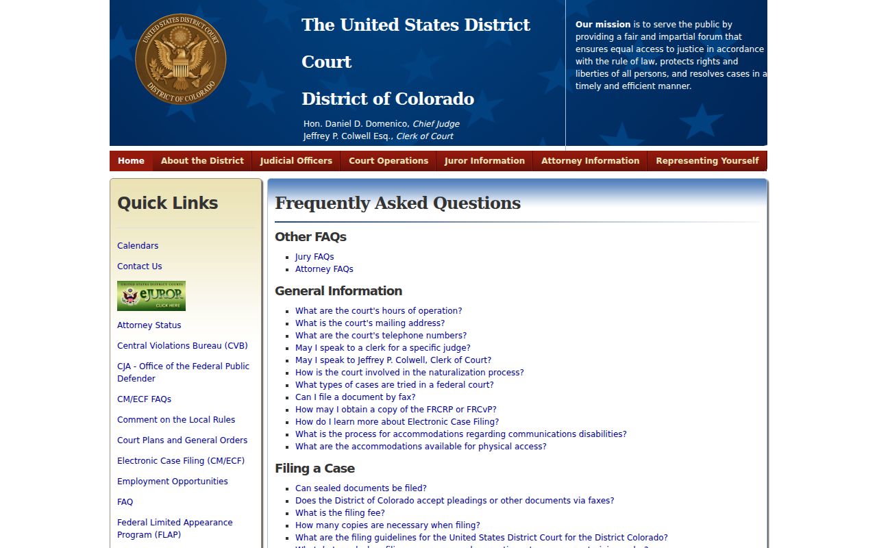 Pueblo County court records federal public terminal and transcript information